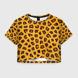 Женская футболка Crop-top 3D Текстура леопарда