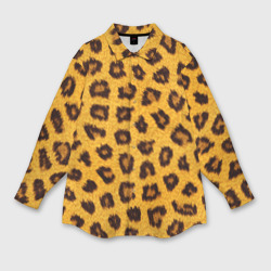 Женская рубашка oversize 3D Текстура леопарда