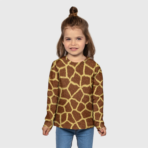 Детский лонгслив 3D Текстура жирафа, цвет 3D печать - фото 5