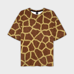 Мужская футболка oversize 3D Текстура жирафа