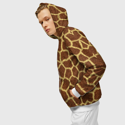 Мужская толстовка 3D на молнии Текстура жирафа, цвет белый - фото 5
