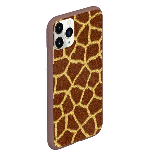 Чехол для iPhone 11 Pro матовый Текстура жирафа, цвет коричневый - фото 3