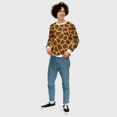 Мужской свитшот 3D Текстура жирафа, цвет белый - фото 5