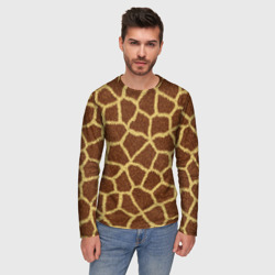 Мужской лонгслив 3D Текстура жирафа - фото 2