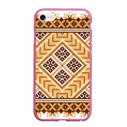 Чехол для iPhone 6/6S матовый Индейский пиксельный орнамент