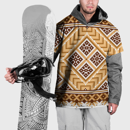 Накидка на куртку 3D Индейский пиксельный орнамент, цвет 3D печать