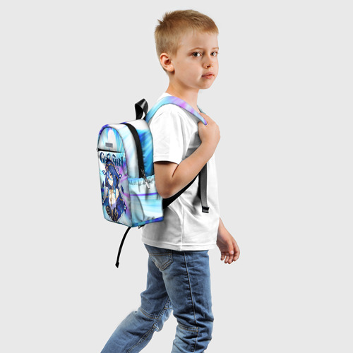 Детский рюкзак 3D с принтом Лайла - Геншин импакт, вид сзади #1