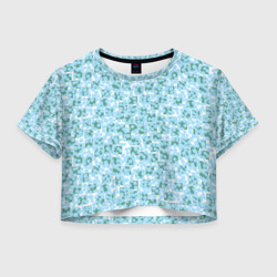 Квадраты абстракция – Женская футболка Crop-top 3D с принтом купить