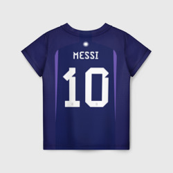Детская футболка 3D Месси Аргентина ЧМ 2022 выездная