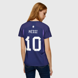 Женская футболка 3D Месси Аргентина ЧМ 2022 выездная - фото 2