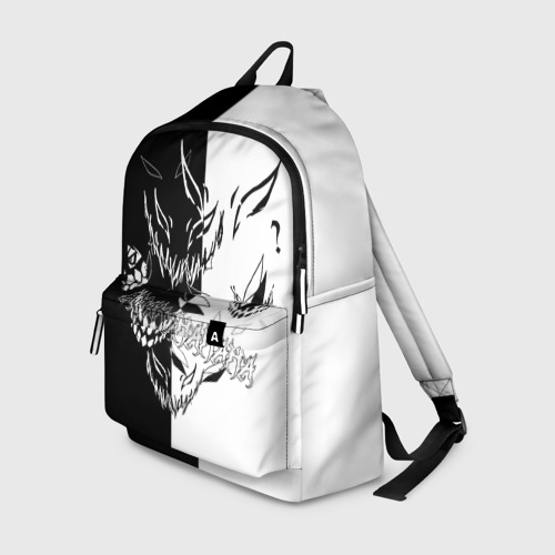 Рюкзак с принтом Drain Face ZXC, вид спереди №1