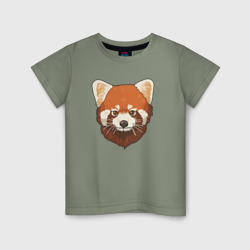 Детская футболка хлопок Голова милой красной панды