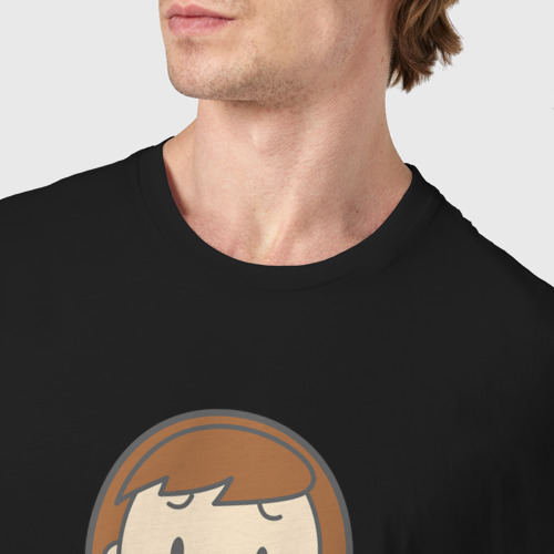 Мужская футболка хлопок с принтом Офисная леди смущена, фото #4