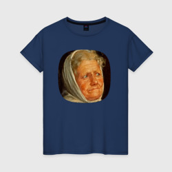 Картина ренессанса - бабушка в шоке – Женская футболка хлопок с принтом купить со скидкой в -20%
