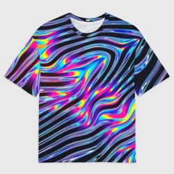 Женская футболка oversize 3D Голографические полосы