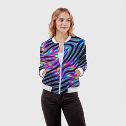 Женский бомбер 3D Голографические полосы - фото 2