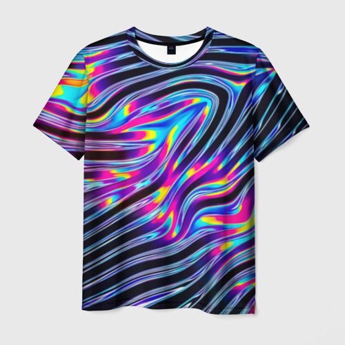 Мужская футболка 3D Голографические полосы, цвет 3D печать