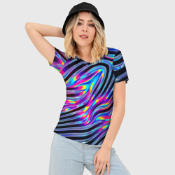Женская футболка 3D Slim Голографические полосы - фото 2