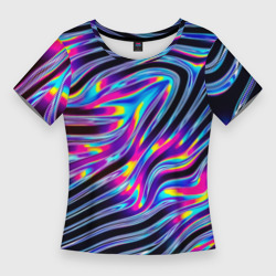 Женская футболка 3D Slim Голографические полосы