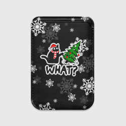 Картхолдер Magsafe магнитный What котик роняет ёлку