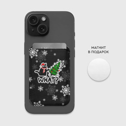 Картхолдер Magsafe магнитный What котик роняет ёлку - фото 2