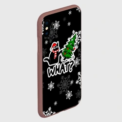Чехол для iPhone XS Max матовый What котик роняет ёлку - фото 2
