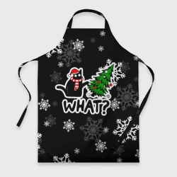 Фартук 3D What котик роняет ёлку