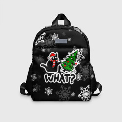 Детский рюкзак 3D What котик роняет ёлку