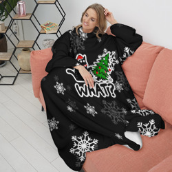 Плед с рукавами What котик роняет ёлку - фото 2