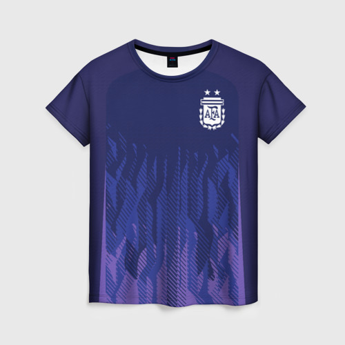 Женская футболка 3D Сборная Аргентины ЧМ 2022 выездная, цвет 3D печать