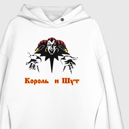 Женское худи Oversize хлопок КиШ группа, цвет белый - фото 3