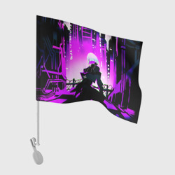 Флаг для автомобиля Люси нетраннер - фиолетовый