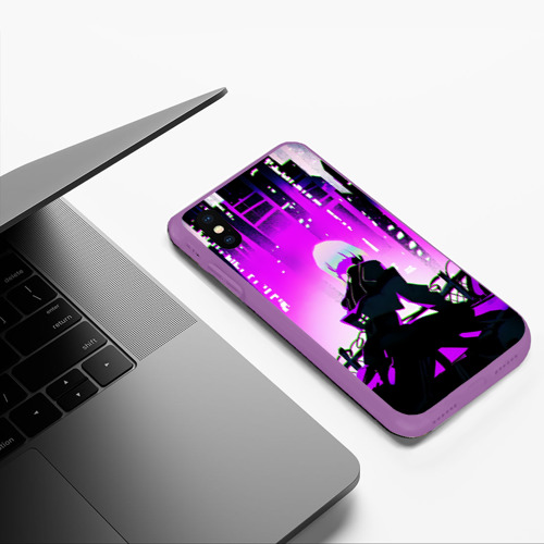 Чехол для iPhone XS Max матовый Люси нетраннер - фиолетовый, цвет фиолетовый - фото 5