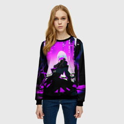 Женский свитшот 3D Люси нетраннер - фиолетовый - фото 2