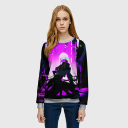 Женский свитшот 3D Люси нетраннер - фиолетовый - фото 2