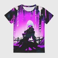 Женская футболка 3D Люси нетраннер - фиолетовый