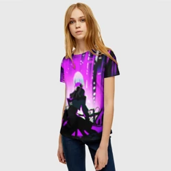Женская футболка 3D Люси нетраннер - фиолетовый - фото 2