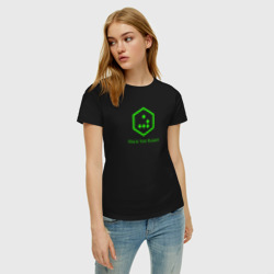 Женская футболка хлопок Hack the planet - фото 2