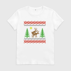 Женская футболка хлопок Весёлые олени