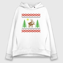 Женское худи Oversize хлопок Весёлые олени