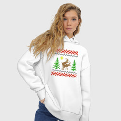 Женское худи Oversize хлопок Весёлые олени - фото 2
