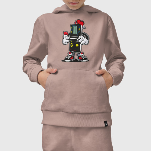 Детский костюм с толстовкой хлопок с принтом Game brick - tetris 90, вид сбоку #3