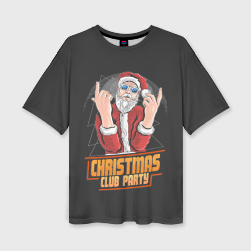 Женская футболка oversize 3D Рождественская вечеринка, цвет 3D печать