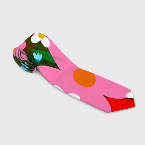 Галстук с принтом Цветной цветочный паттерн, вид спереди №1