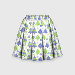 паттерн новогодние елки – Детская юбка-солнце 3D с принтом купить