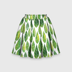 акварельные листья – Детская юбка-солнце 3D с принтом купить