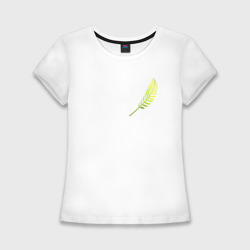 Золотой тропический лист – Женская футболка хлопок Slim с принтом купить