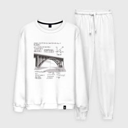 Мужской костюм хлопок Мост и математические формулы