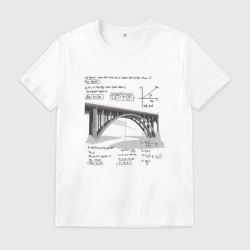 Мужская футболка хлопок Мост и математические формулы
