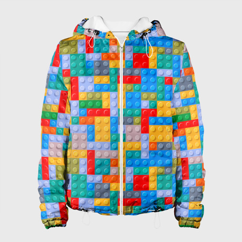 Женская куртка 3D Детский конструктор - текстура, цвет белый